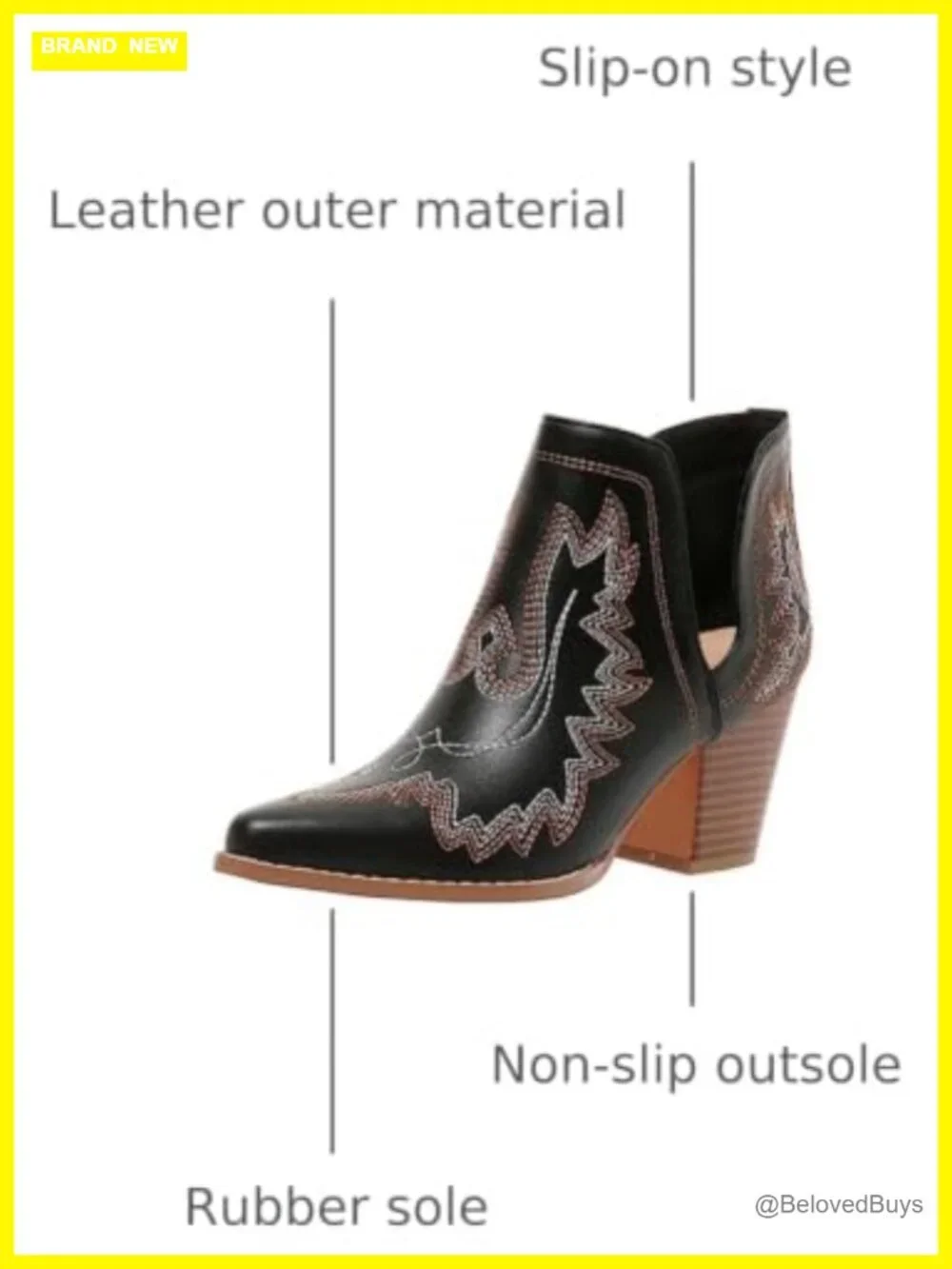 Handcrafted Leather Cowgirl Boots Embroidered Stitched Pointed Toe Ankle Booties